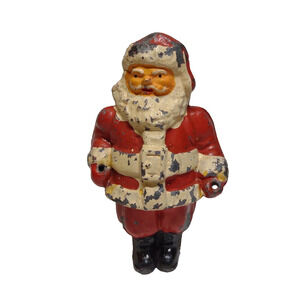 Santa Claus Pot Metal Christmas Figure Vintage Saint Nick Stands 2.75" Tall